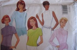 4787 BUTTERICK SO EZ MODERATE KNIT TOPS SLEEVES OR NOT PATTERN XS-M OR LG CHOICE